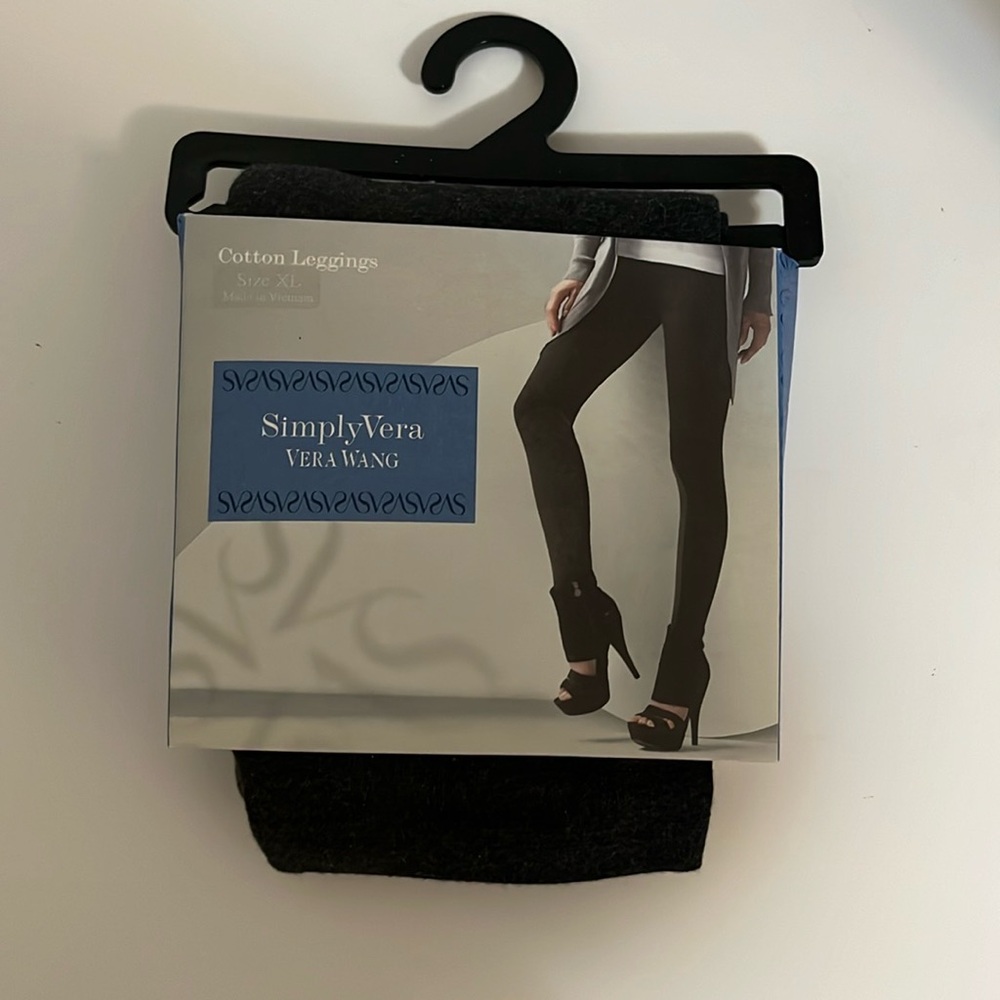 Simply Vera Vera Wang leggings women’s XL 16 solid gray cotton spandex comfy
